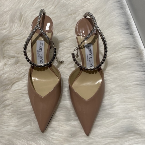New Jimmy Choo Saeda Crystal ankle strap pointed toe pump size 36EU - Picture 3 of 15